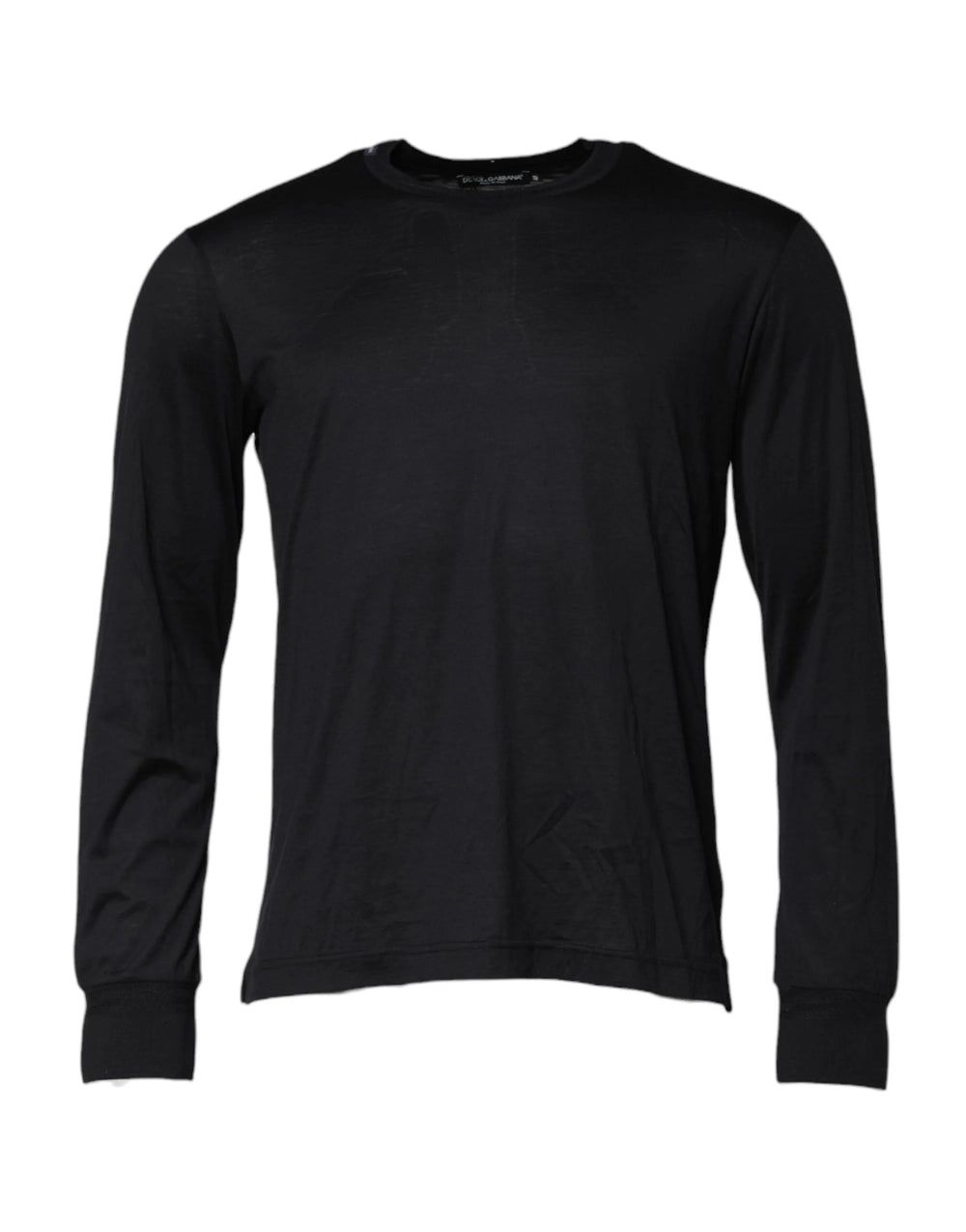 Dolce & Gabbana Dark Blue Silk Crew Neck Men Pullover Sweater - Sweaters