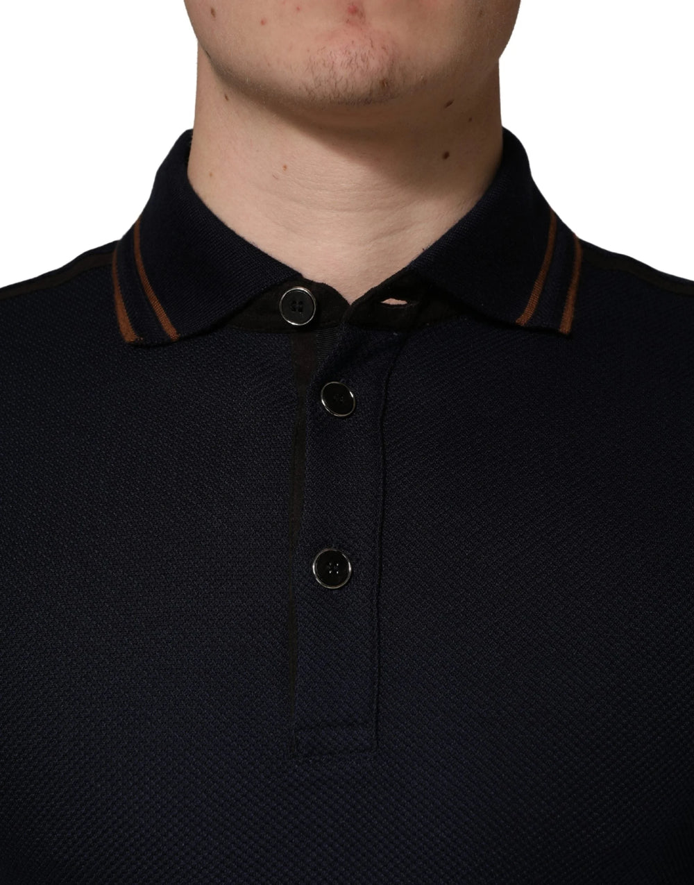 Dolce & Gabbana Sötétkék Selyem Rövid Ujjú Férfi Poló Ing - IT46 | S