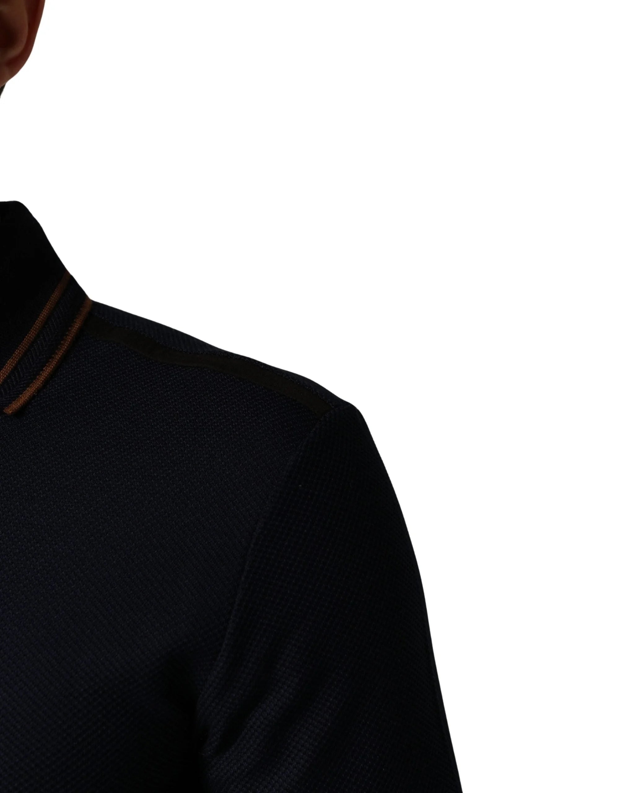 Dolce & Gabbana Sötétkék Selyem Rövid Ujjú Férfi Poló Ing - IT46 | S