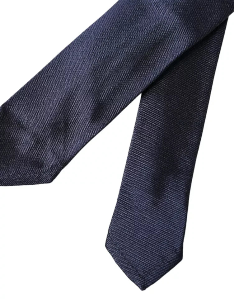 Dolce & Gabbana Dark Blue Silk Skinny Adjustable Tie - Neckties