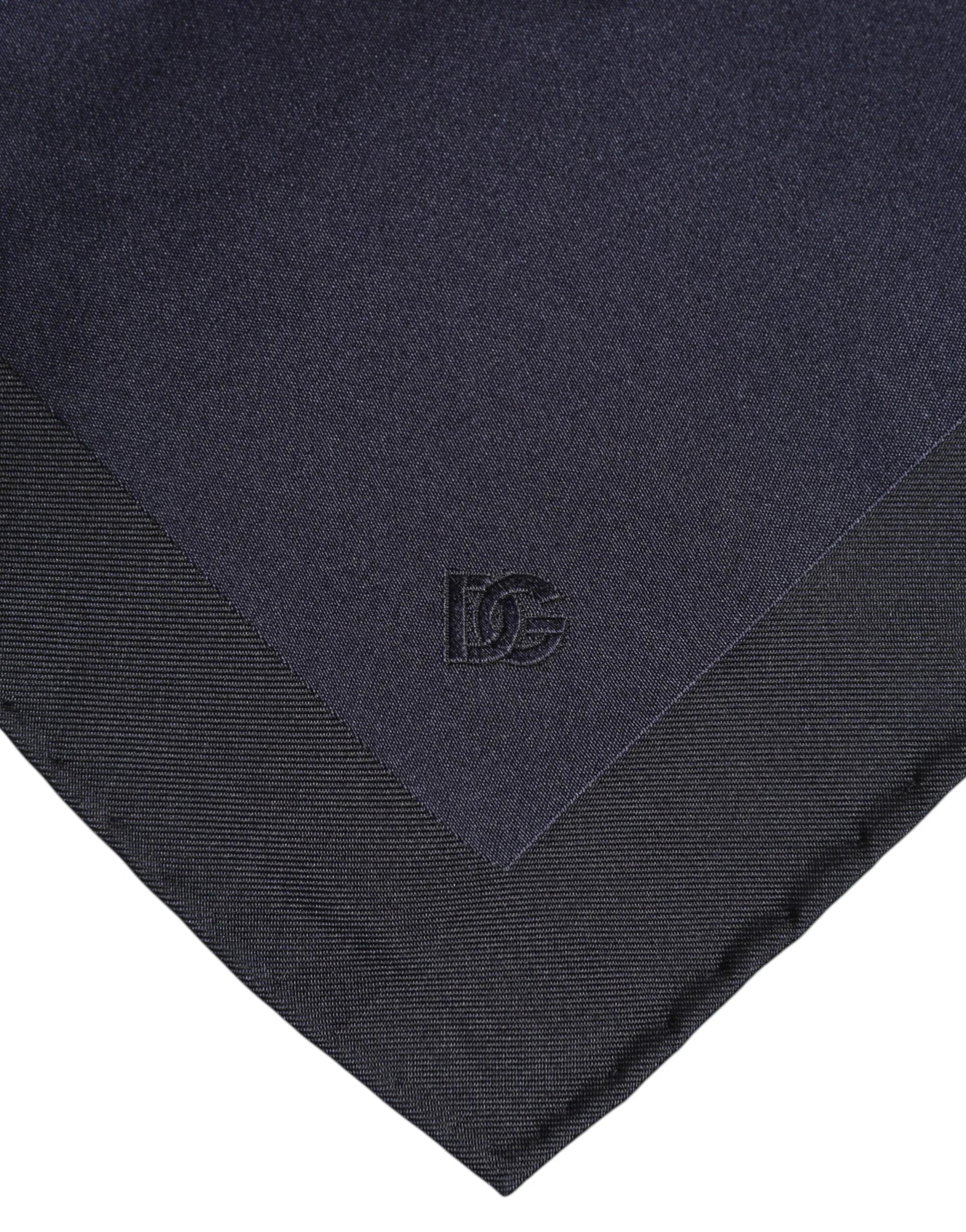 Dolce & Gabbana Dark Blue Silk Square Men Foulard Scarf - Scarves & Shawls