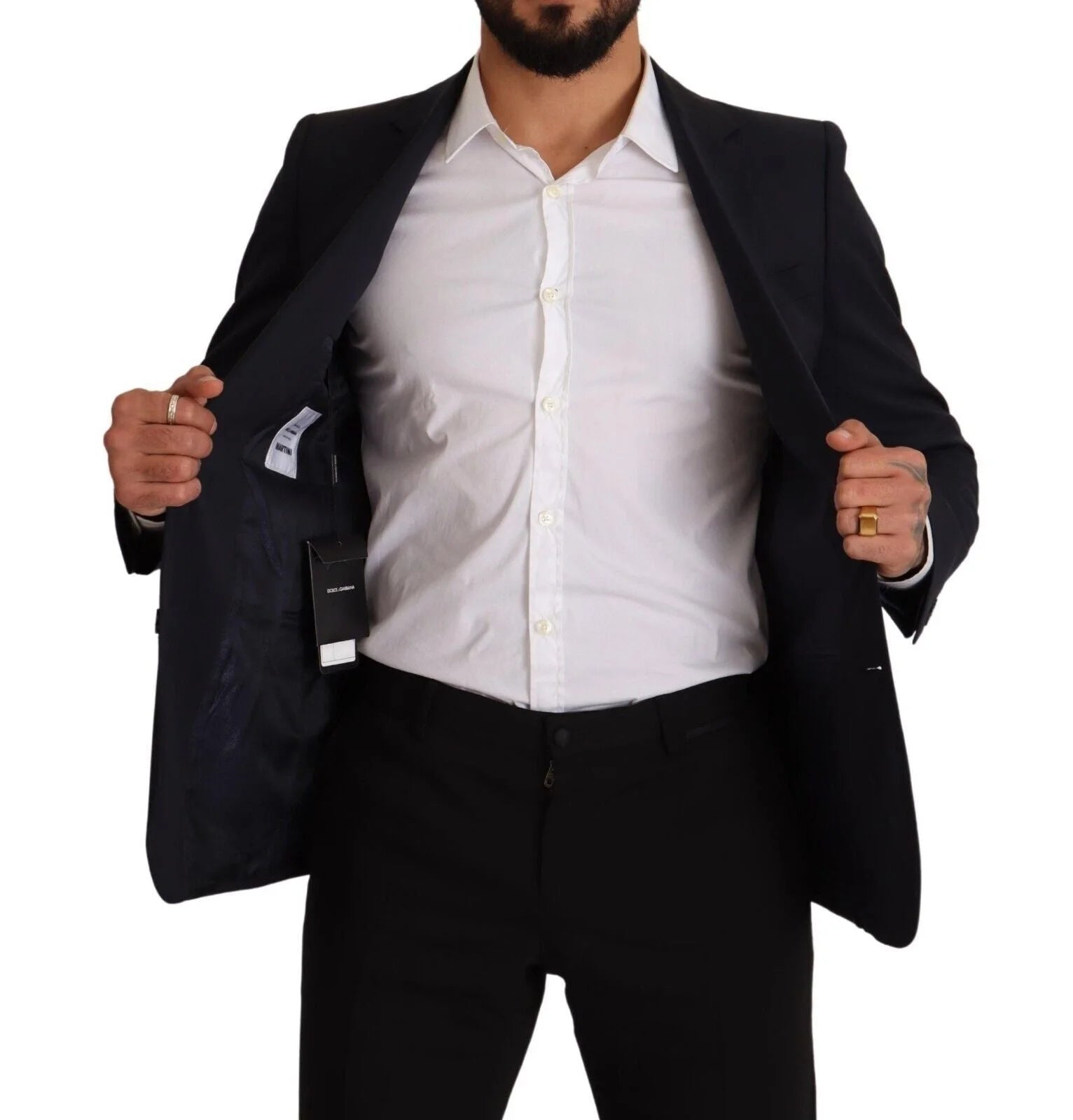Dolce & Gabbana Dark Blue Single Breasted Coat MARTINI Blazer - IT46 | S - Sport Jackets