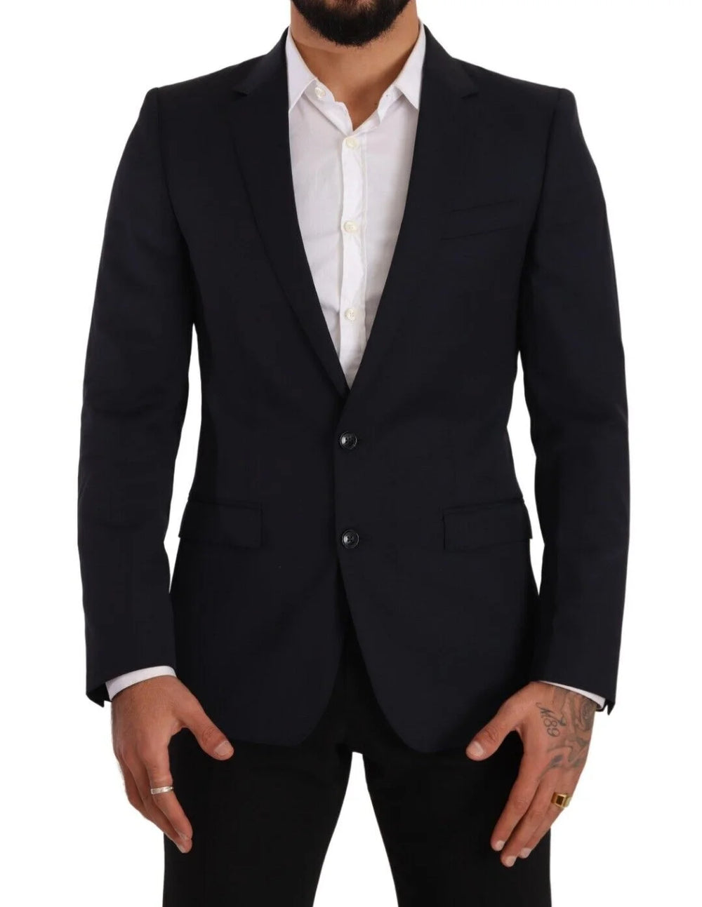 Dolce & Gabbana Dark Blue Single Breasted Coat MARTINI Blazer - IT46 | S - Sport Jackets