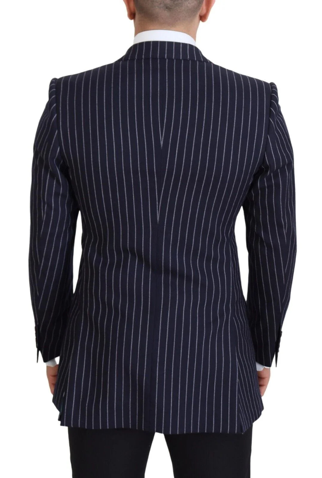 Dolce & Gabbana Dark Blue Stripe Wool Single Breasted Blazer - IT48 | M - Sport Jackets