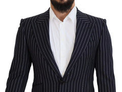 Dolce & Gabbana Dark Blue Stripe Wool Single Breasted Blazer - IT48 | M - Sport Jackets