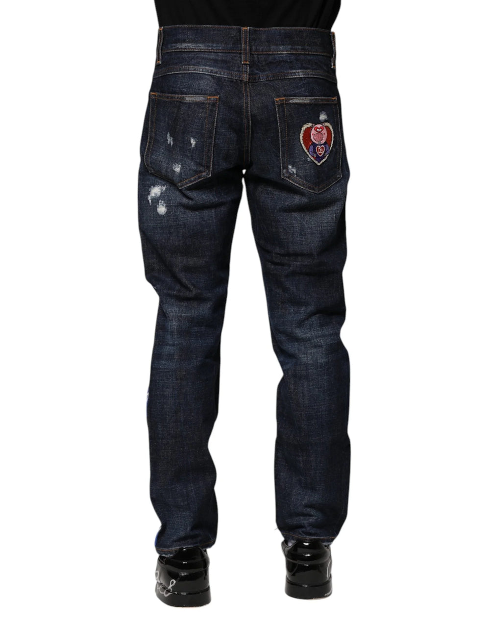 Dolce & Gabbana Dark Blue Tattered Skinny Denim Jeans - IT44 | XS - Jeans