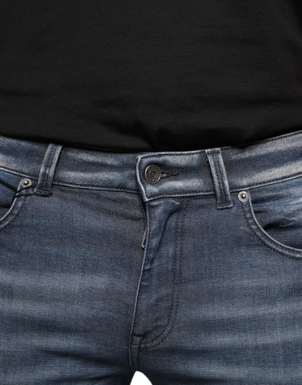 Dolce & Gabbana Dark Blue Washed Cotton Skinny Denim Jeans - IT44 | XS - Jeans