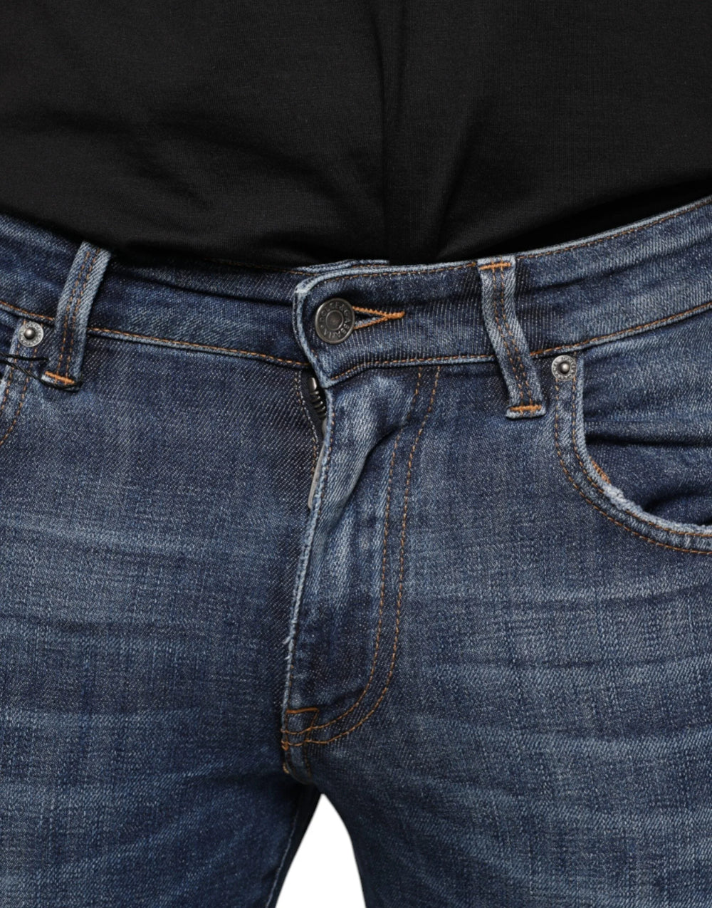 Dolce & Gabbana Dark Blue Washed Cotton Skinny Denim Jeans - IT44 | XS - Jeans