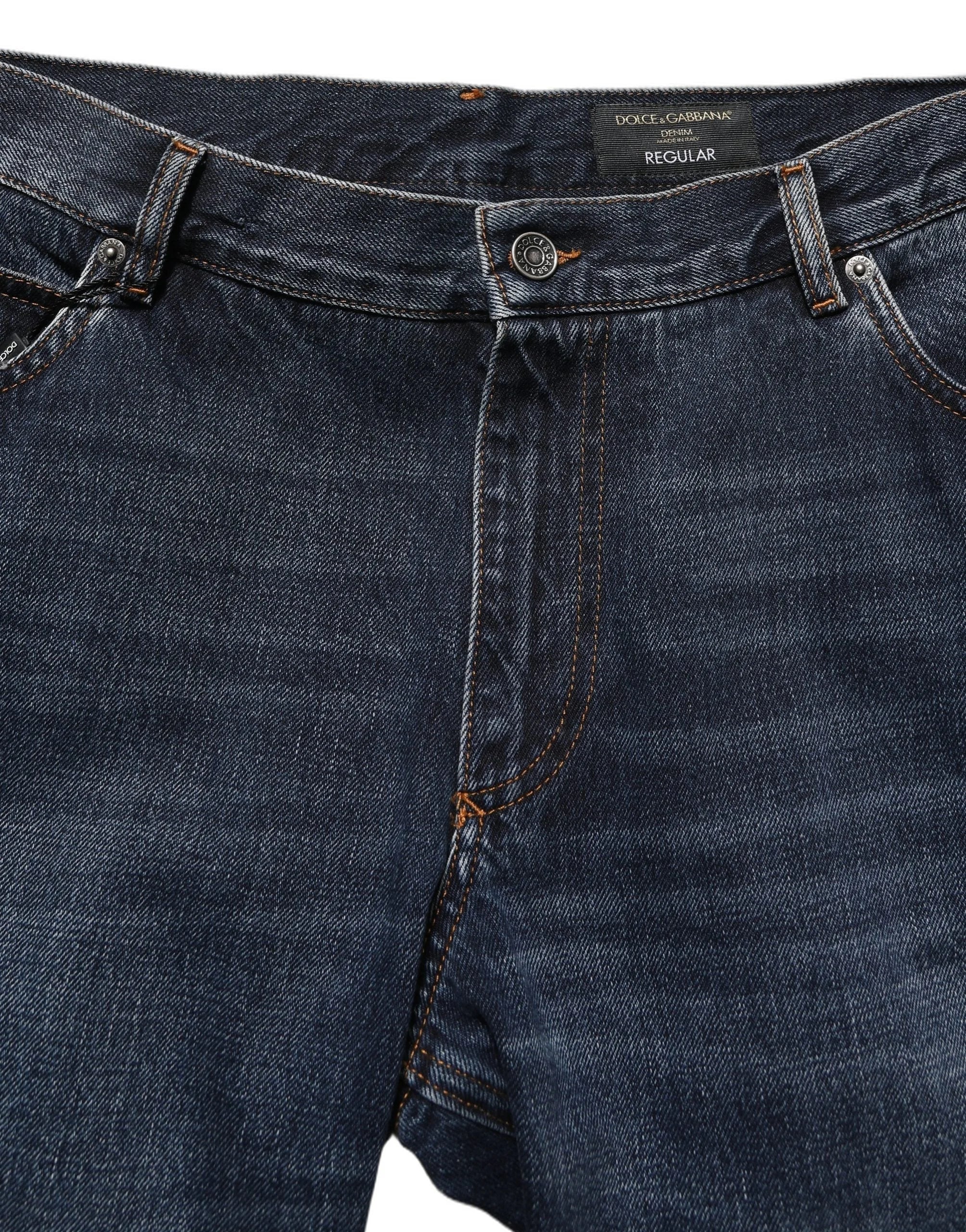Dolce & Gabbana Dark Blue Washed MidWaist Straight Denim Jeans - IT48 | M