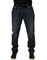 Dolce & Gabbana Dark Blue Washed MidWaist Straight Denim Jeans - IT48 | M