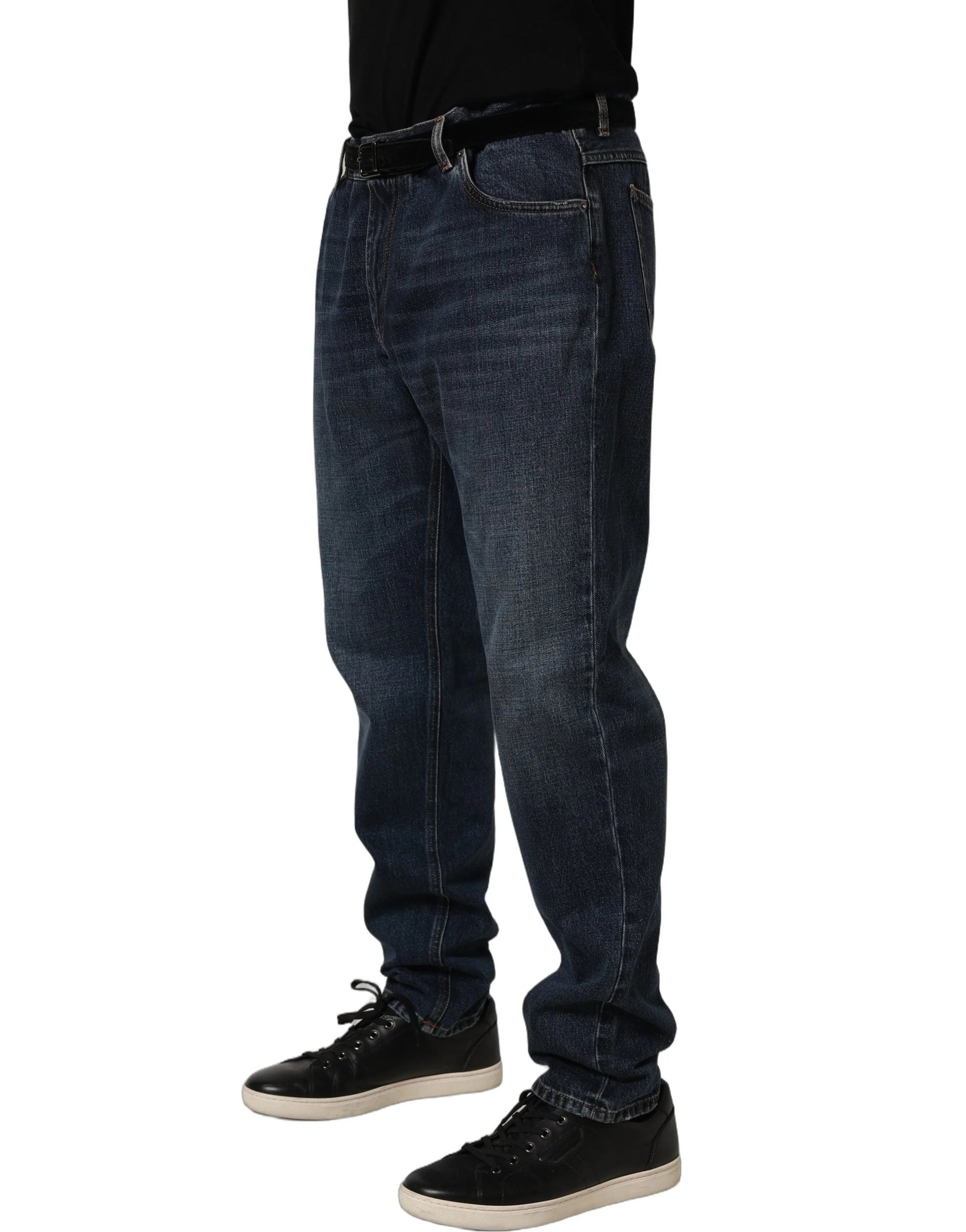 Dolce & Gabbana Dark Blue Washed MidWaist Straight Denim Jeans - IT48 | M
