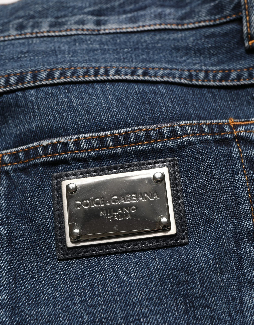 Dolce & Gabbana Dark Blue Washed MidWaist Straight Denim Jeans - IT48 | M