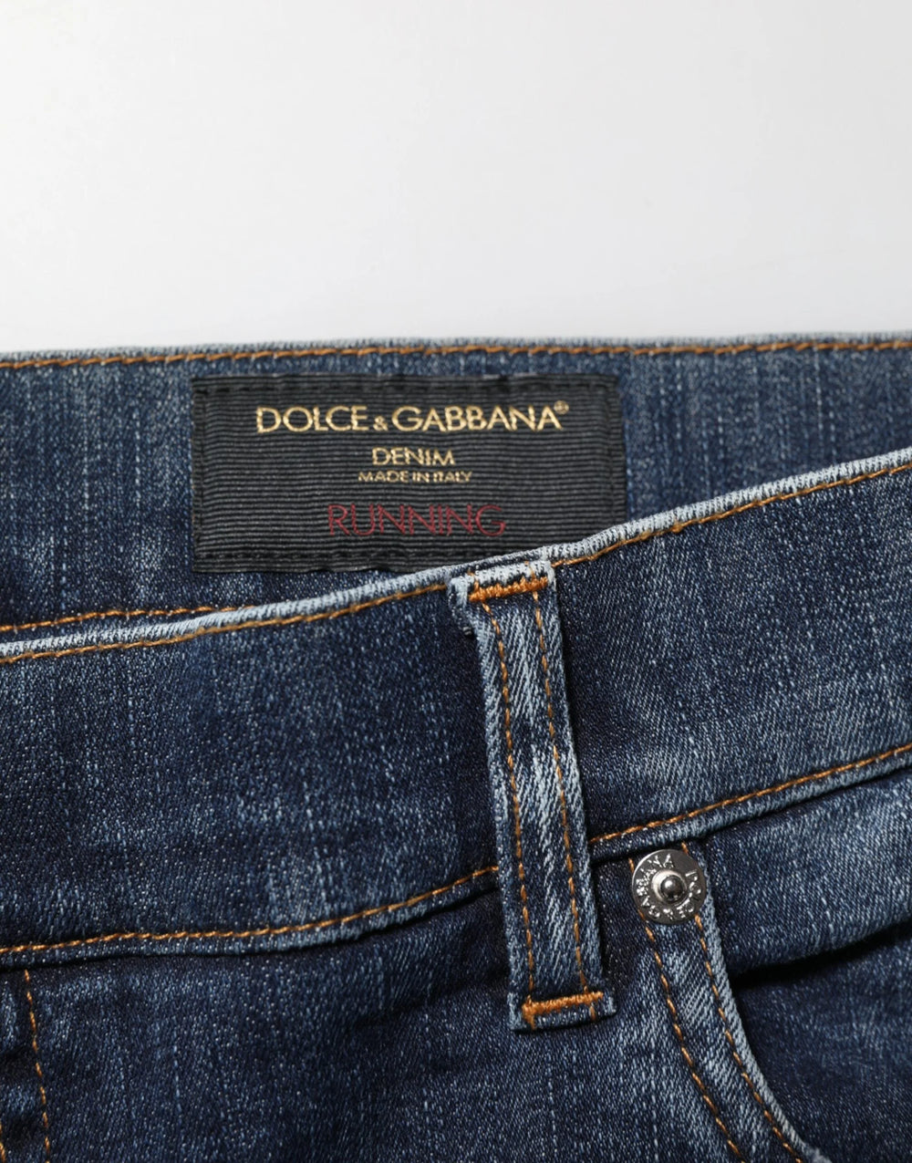 Dolce & Gabbana Dark Blue Washed Running Ripped Denim Jeans - IT58 | XXL - Jeans