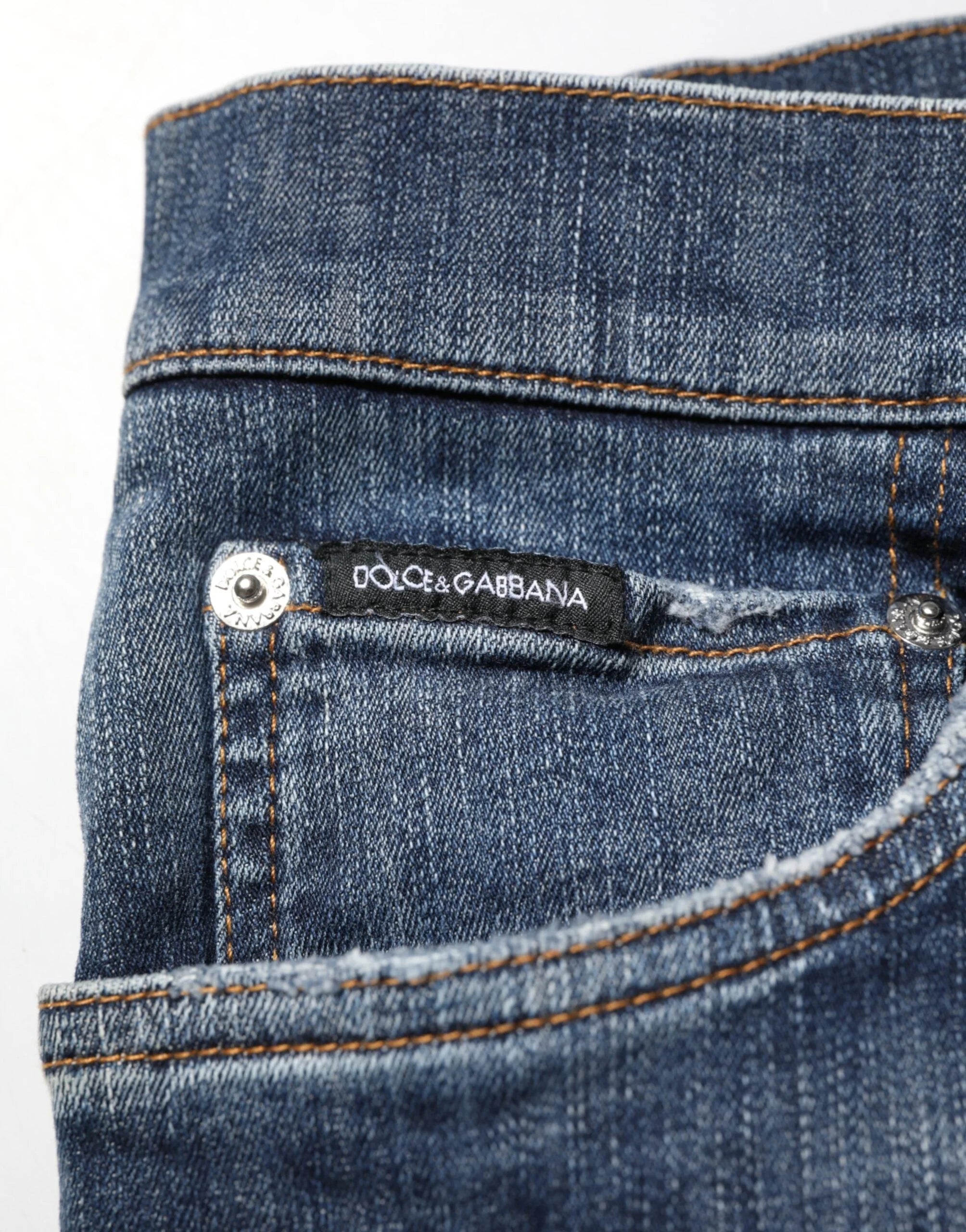 Dolce & Gabbana Dark Blue Washed Running Ripped Denim Jeans - IT58 | XXL - Jeans