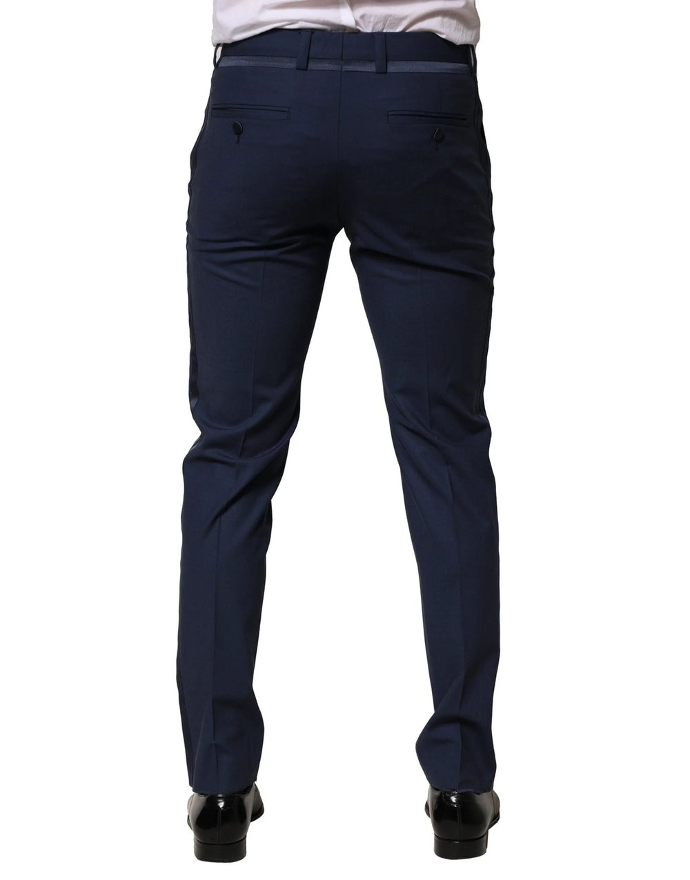 Dolce & Gabbana Dark Blue Wool Dress Formal Pants - IT46 | S - Trousers