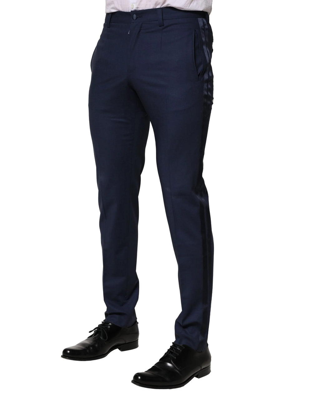 Dolce & Gabbana Dark Blue Wool Dress Formal Pants - IT46 | S - Trousers