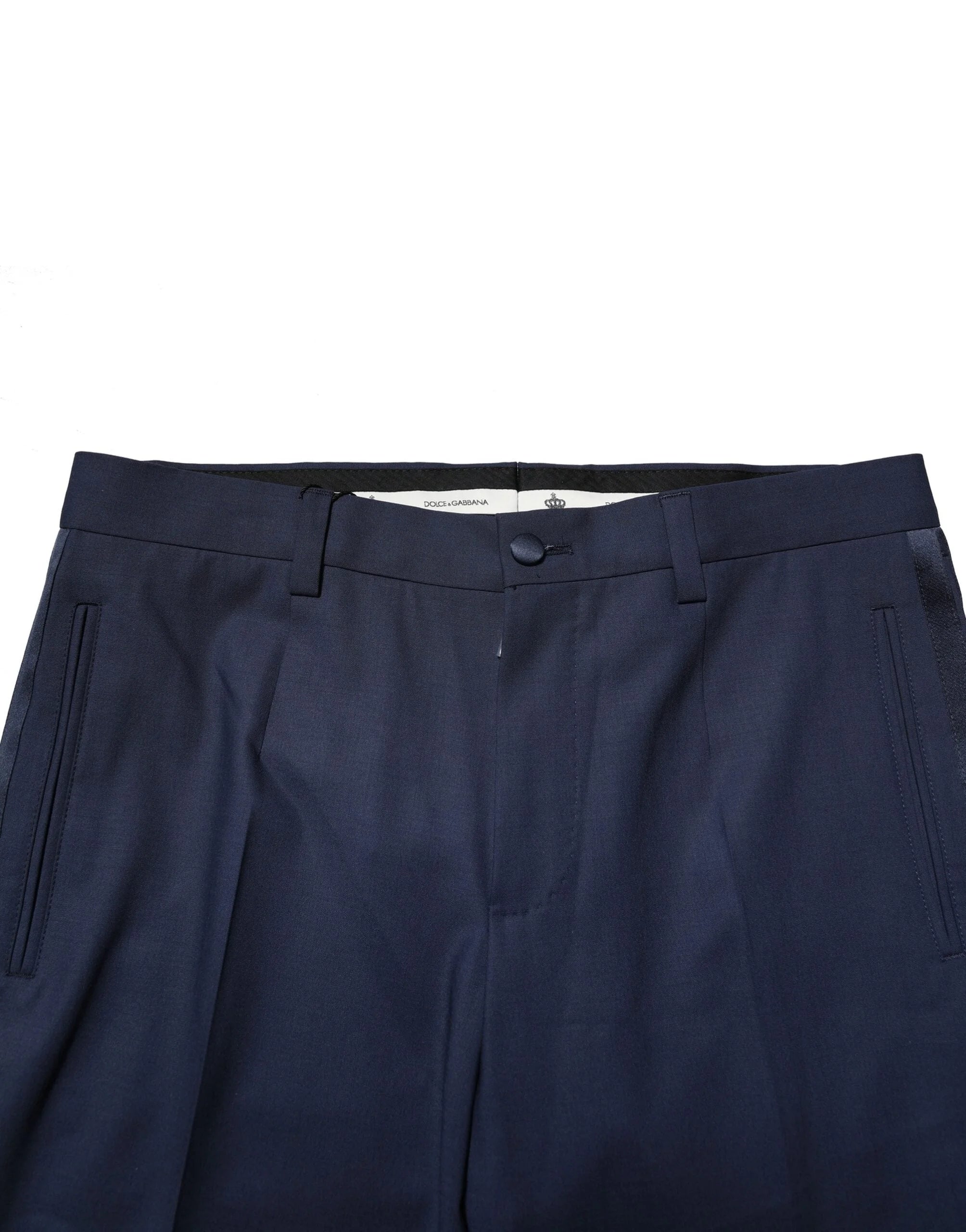 Dolce & Gabbana Dark Blue Wool Dress Formal Pants - IT46 | S - Trousers