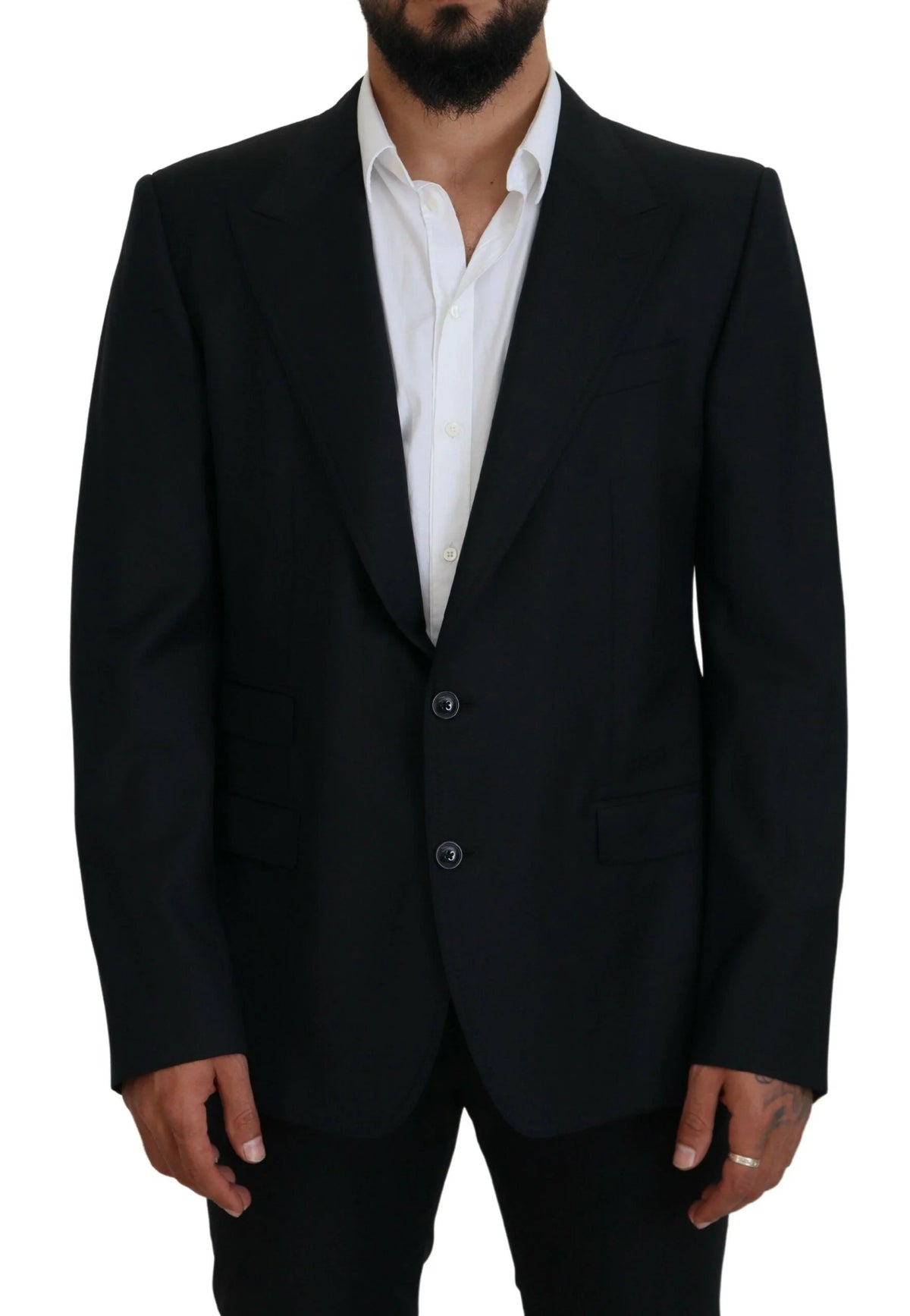 Dolce & Gabbana Dark Blue Wool Formal Sicilia Blazer - IT56 | XL - Sport Jackets