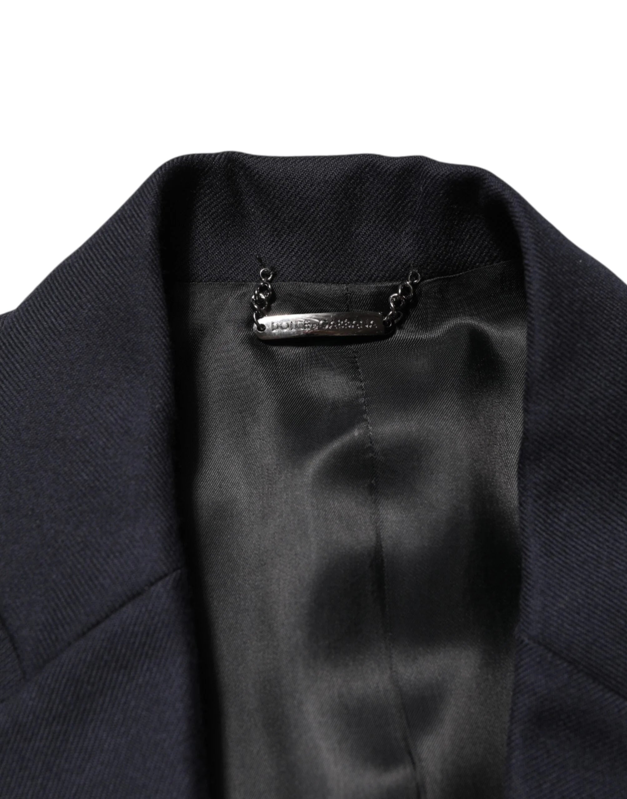 Dolce & Gabbana Dark Blue Wool Men Jacket Coat Blazer Suit - IT50 | L - Sport Jackets