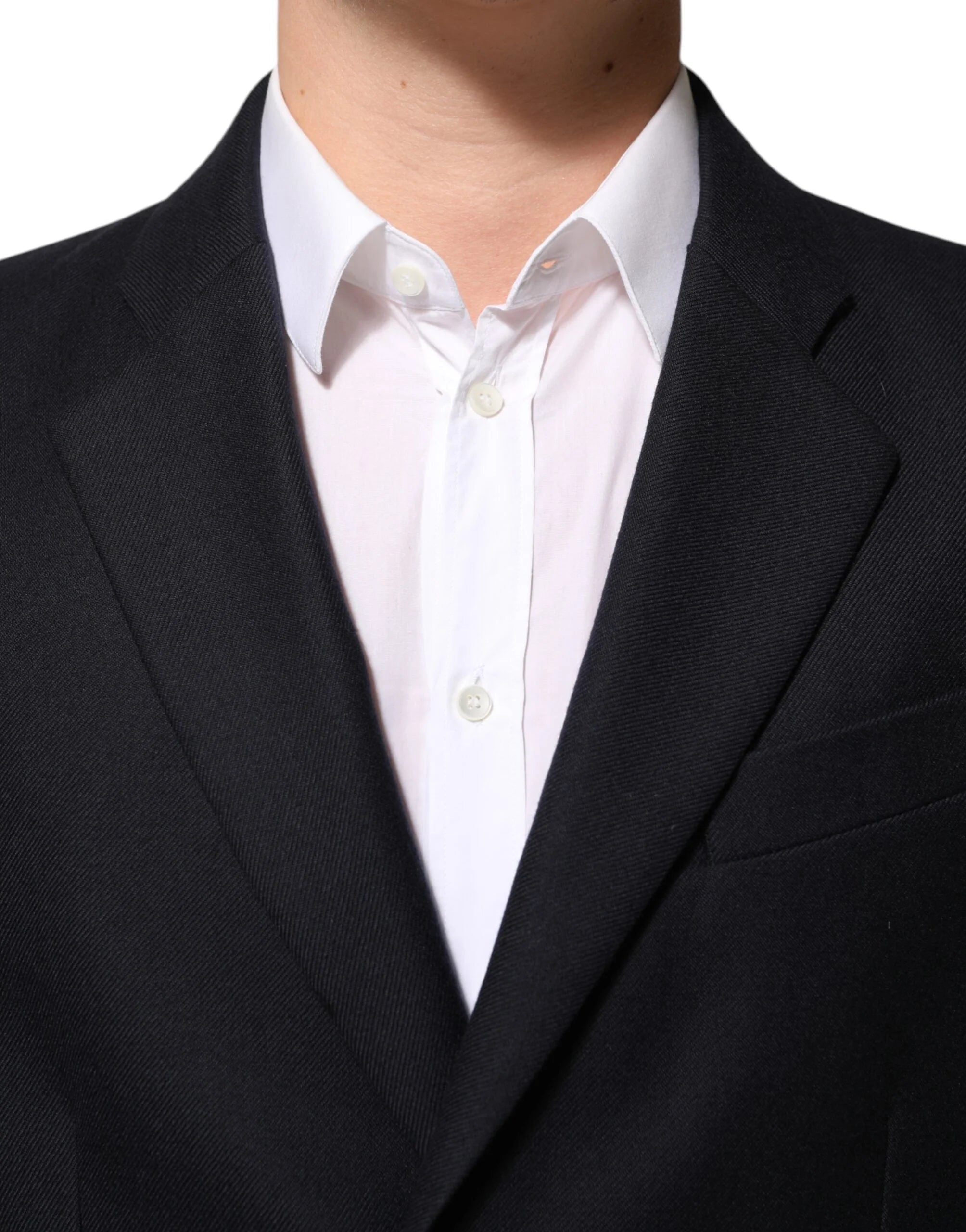 Dolce & Gabbana Dark Blue Wool Men Jacket Coat Blazer Suit - IT50 | L - Sport Jackets