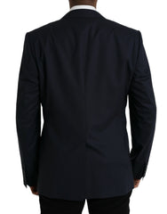 Dolce & Gabbana Dark Blue Wool Single Breasted Coat Blazer - IT54 | XL - Sport Jackets