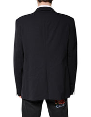 Dolce & Gabbana Dark Blue Wool Single Breasted Coat Blazer - IT56 | XXL - Sport Jackets