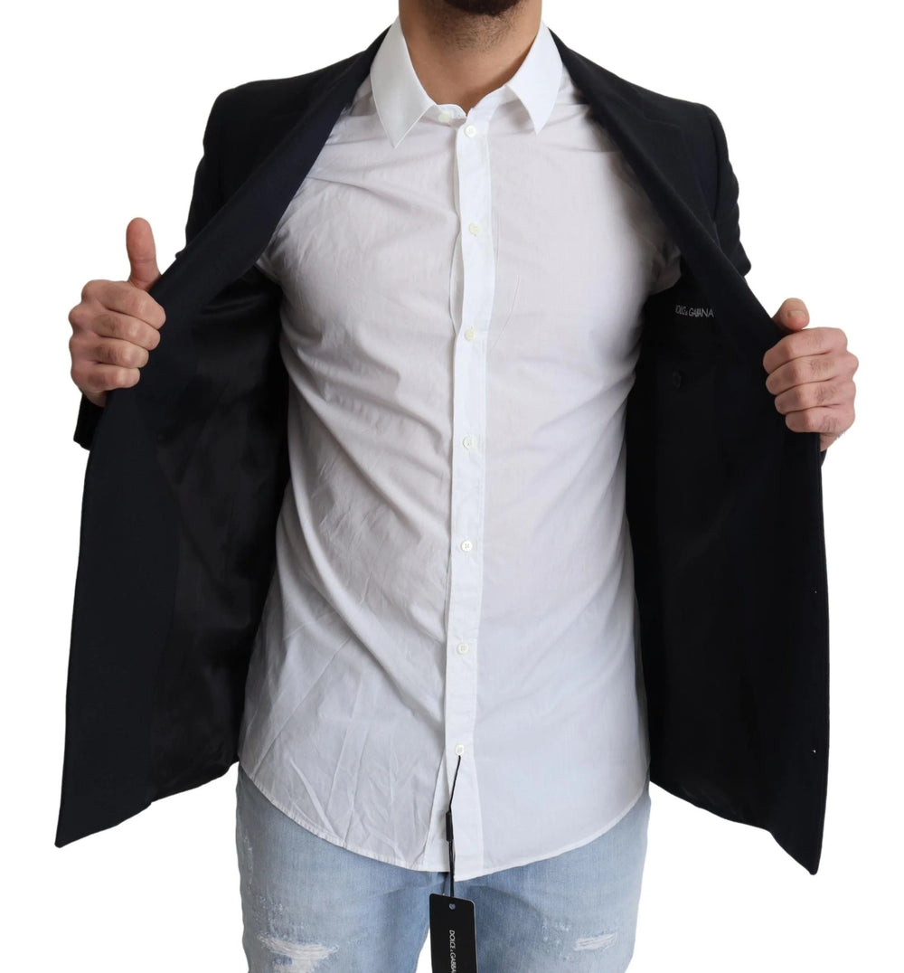 Dolce & Gabbana Dark Blue Wool Single Breasted Coat Jacket - IT46 | S - Overcoats