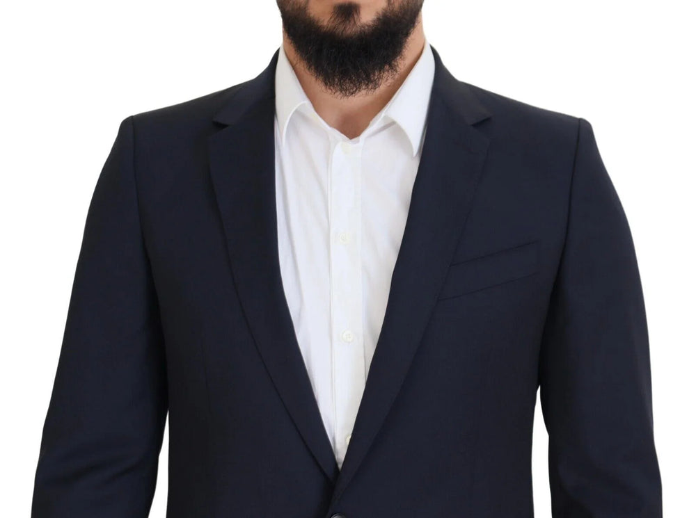 Dolce & Gabbana Dark Blue Wool Single Breasted MARTINI Blazer - IT48 | M