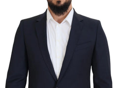 Dolce & Gabbana Dark Blue Wool Single Breasted MARTINI Blazer - IT48 | M