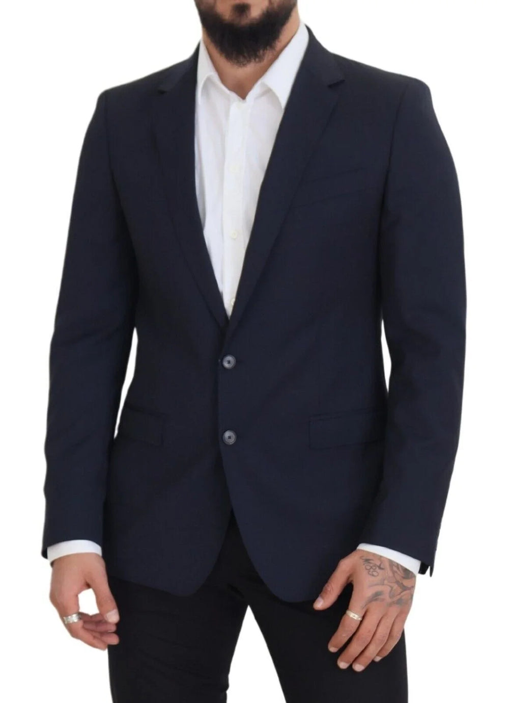 Dolce & Gabbana Dark Blue Wool Single Breasted MARTINI Blazer - IT48 | M