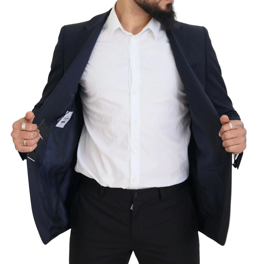 Dolce & Gabbana Dark Blue Wool Single Breasted MARTINI Blazer - IT48 | M