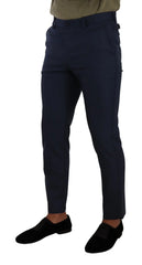 Dolce & Gabbana Dark Blue Wool Skinny Formal Dress Pants - IT48 | M - Trousers