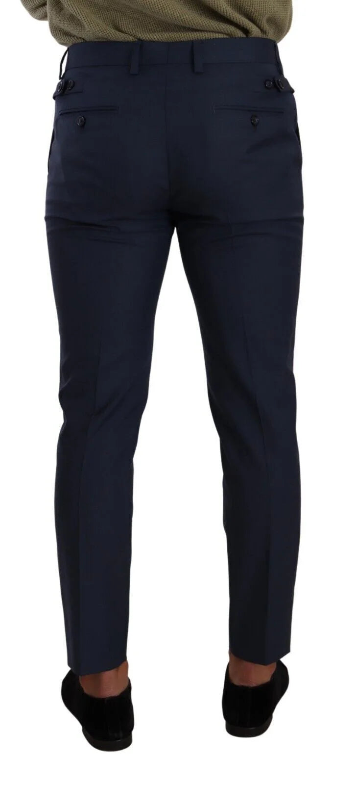 Dolce & Gabbana Dark Blue Wool Skinny Formal Dress Pants - IT48 | M - Trousers