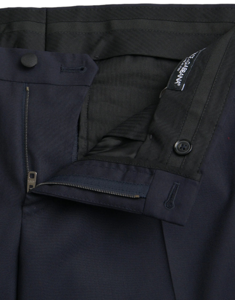 Dolce & Gabbana Dark Blue Wool Slim Fit Formal Pants - IT48 | M - Trousers