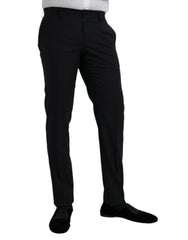 Dolce & Gabbana Dark Blue Wool Slim Fit Formal Pants - IT48 | M - Trousers