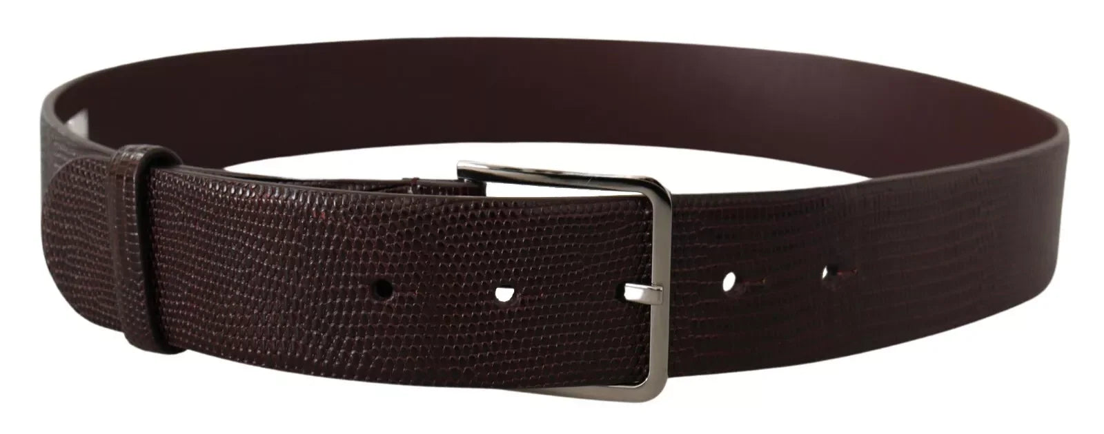 Dolce & Gabbana Dark Brown Calf Leather Silver Logo Metal Buckle Belt - 90 cm / 36 Inches - Belts