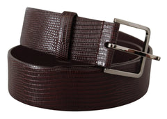 Dolce & Gabbana Dark Brown Calf Leather Silver Logo Metal Buckle Belt - 90 cm / 36 Inches - Belts