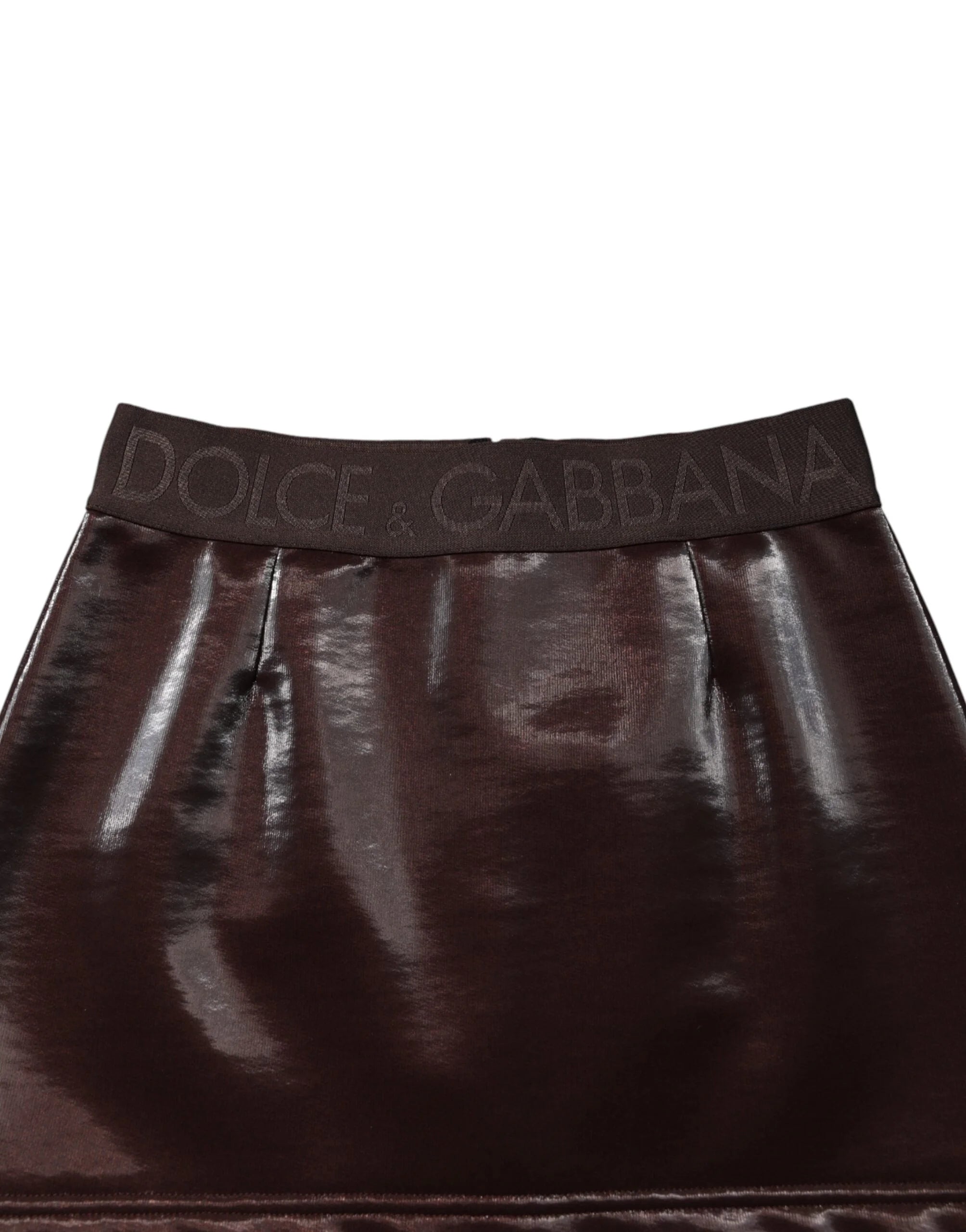 Dolce & Gabbana Dark Brown Cotton Fitted High Waist Mini Skirt - IT40|S
