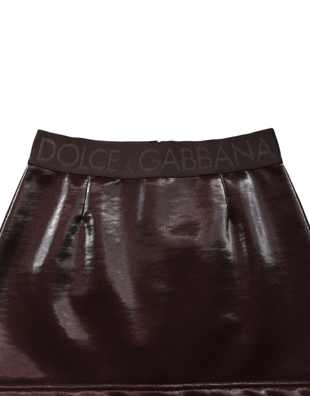 Dolce & Gabbana Dark Brown Cotton Fitted High Waist Mini Skirt - IT40|S