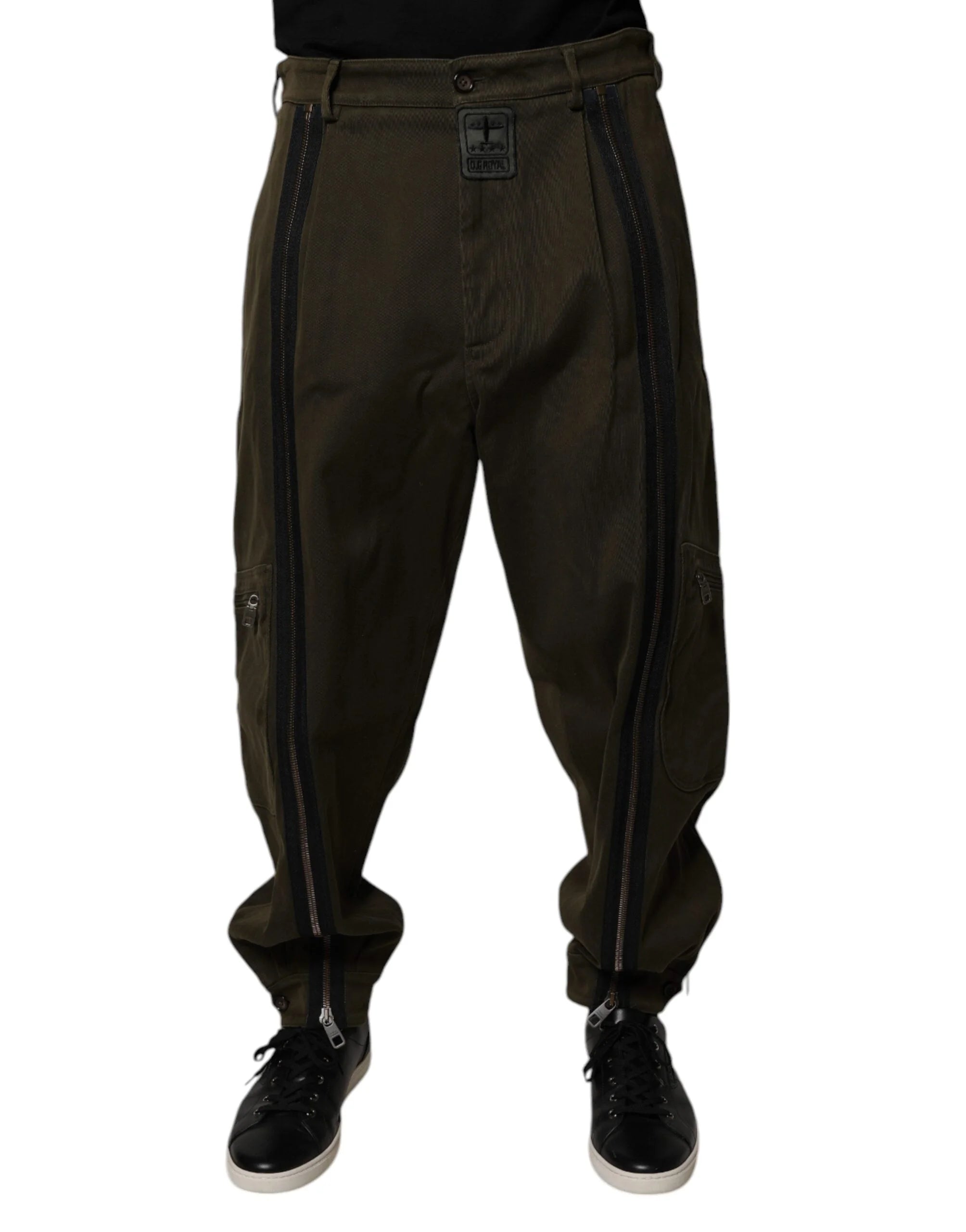 Dolce & Gabbana Dark Brown Cotton Jogger Cargo Pants - IT52 | XL - Cargo Pants