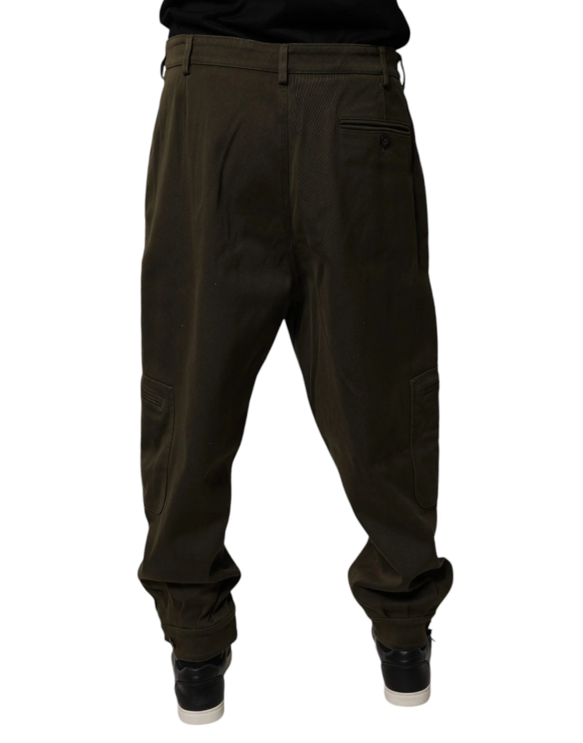 Dolce & Gabbana Dark Brown Cotton Jogger Cargo Pants - IT52 | XL - Cargo Pants