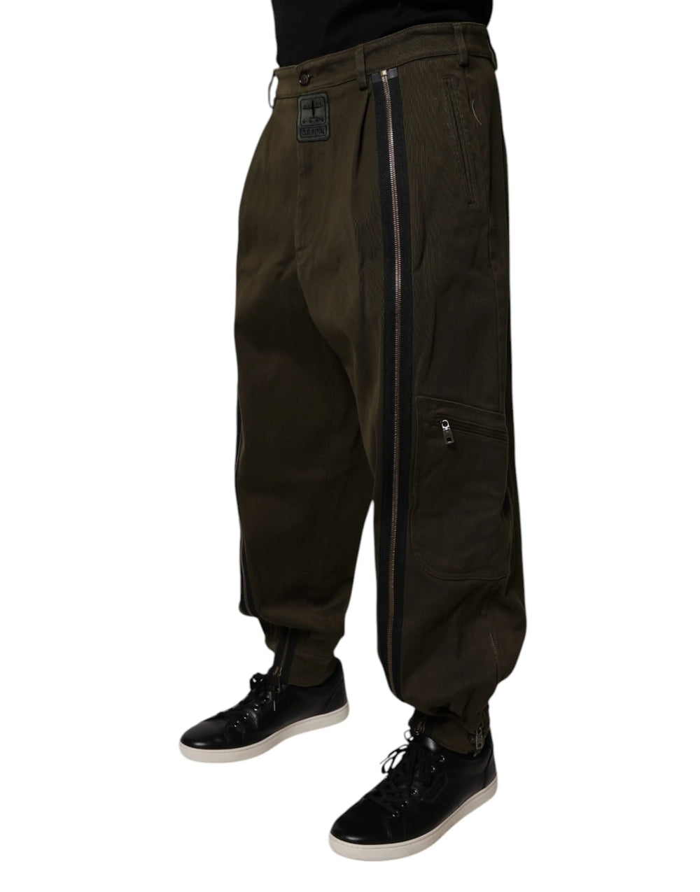 Dolce & Gabbana Dark Brown Cotton Jogger Cargo Pants - IT52 | XL - Cargo Pants