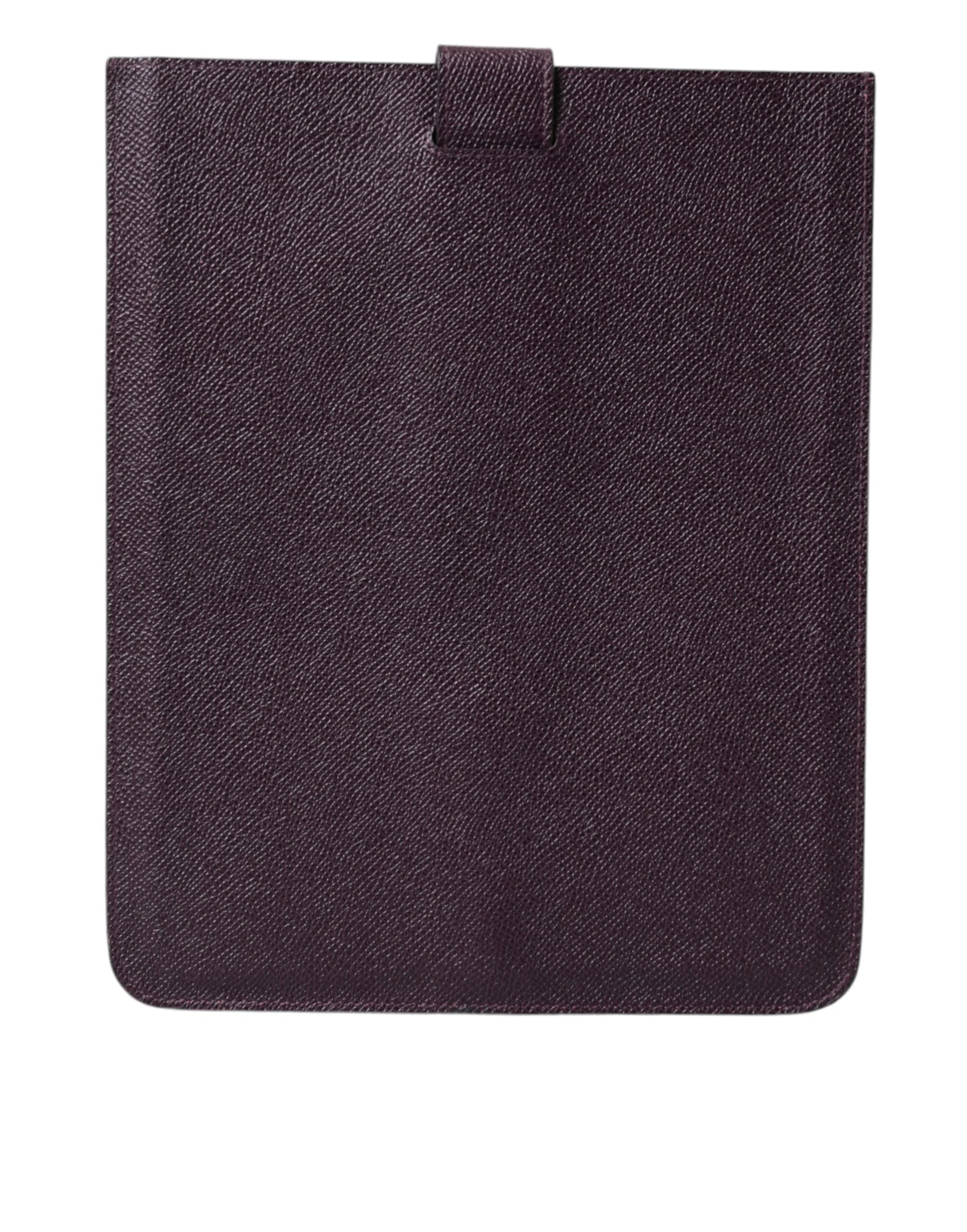 Dolce & Gabbana Dark Brown Leather Logo Plaque Cover Sleeve Tablet Case - Handheld Device Accessories