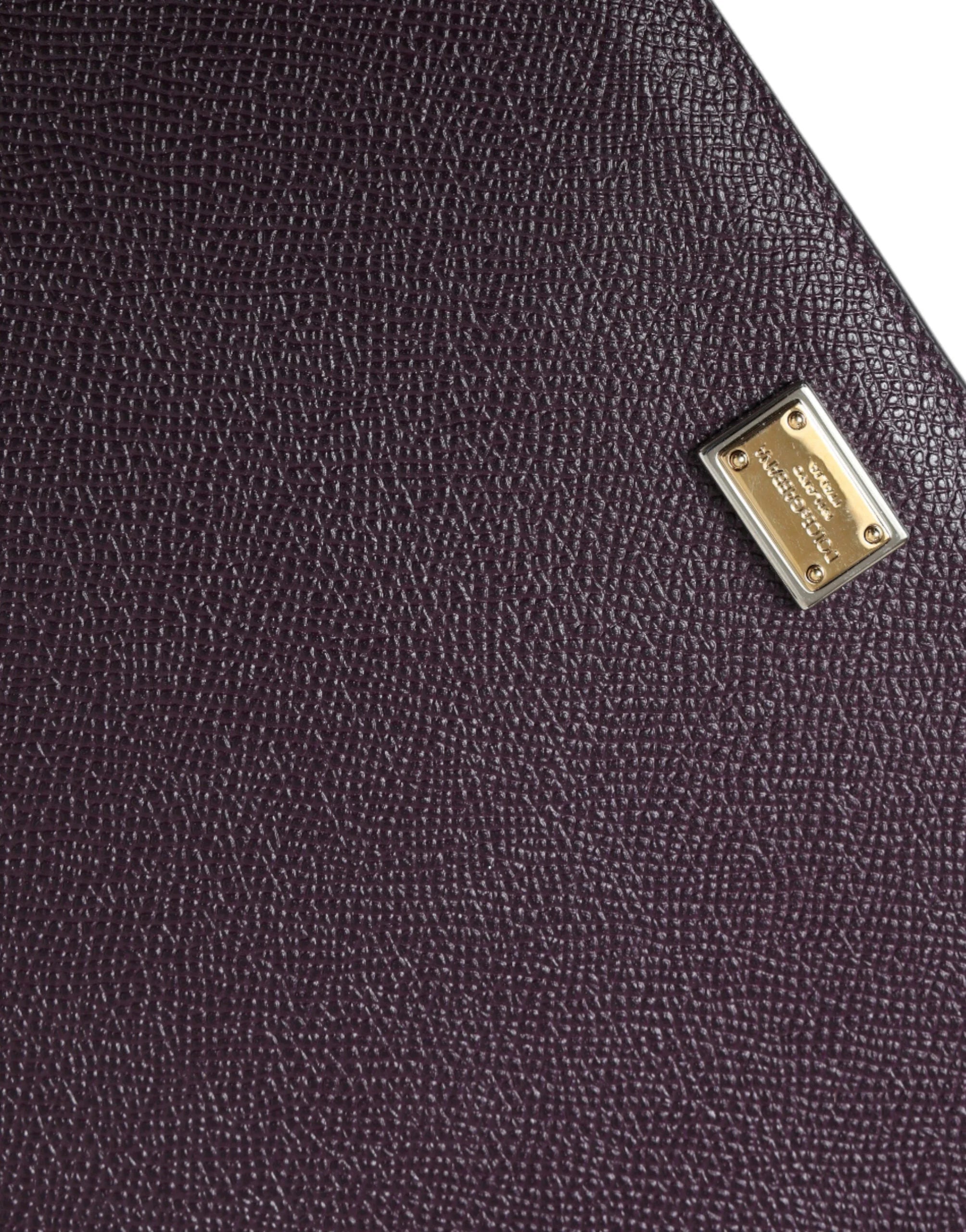 Dolce & Gabbana Dark Brown Leather Logo Plaque Cover Sleeve Tablet Case - Handheld Device Accessories