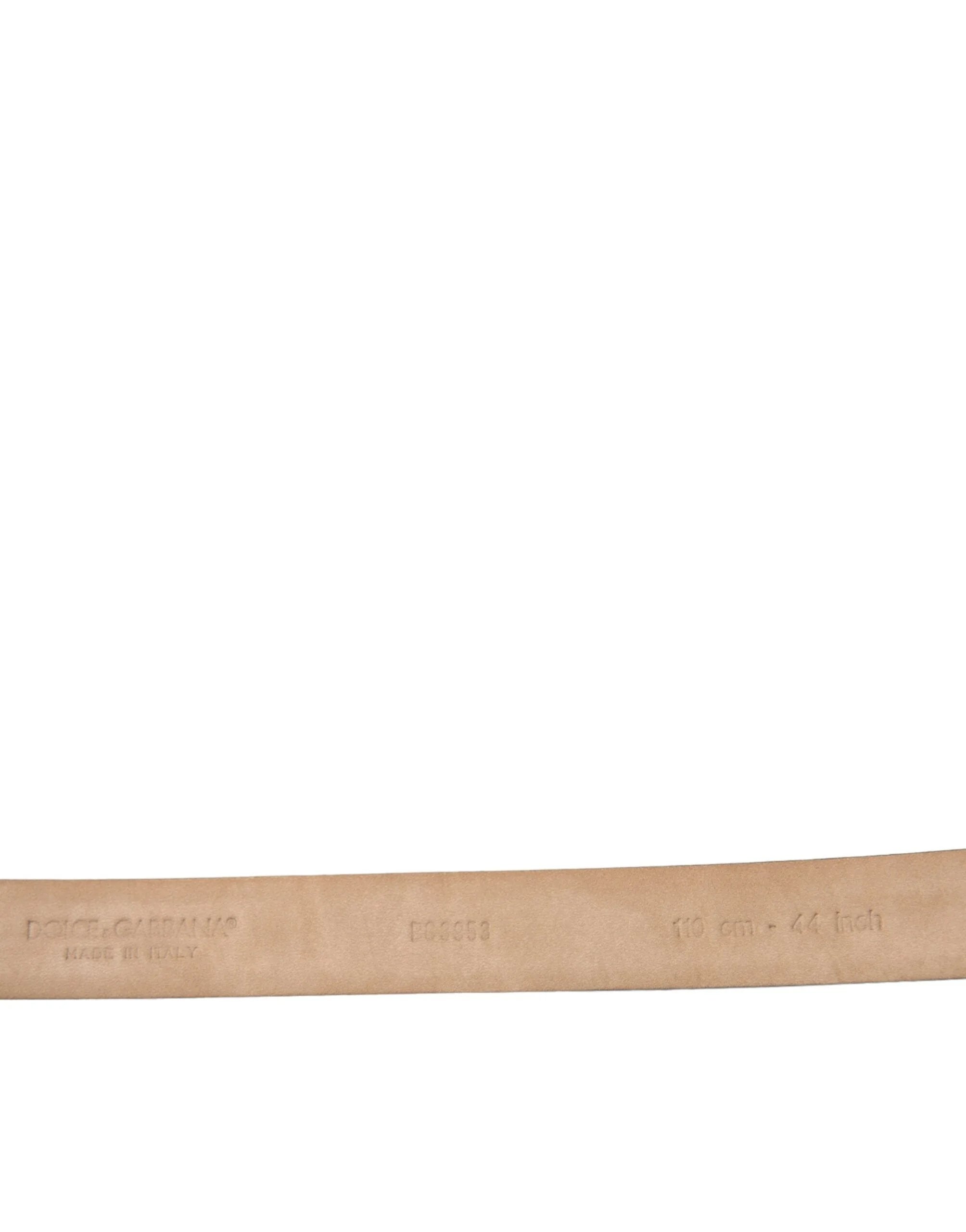 Dolce & Gabbana Dark Brown Leather Silver Metal Buckle Belt - 110 cm / 44 Inches - Belts