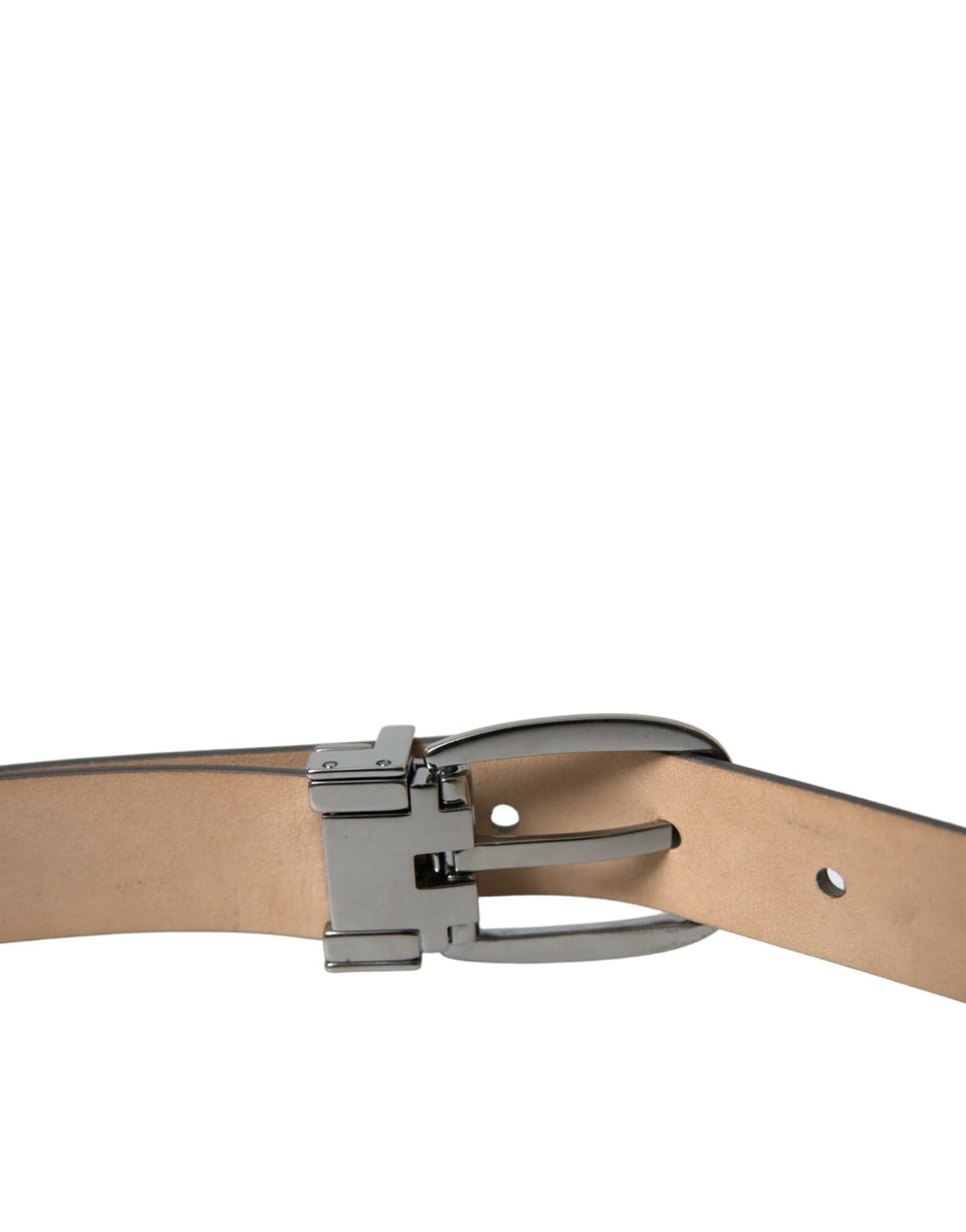 Dolce & Gabbana Dark Brown Leather Silver Metal Buckle Belt - 110 cm / 44 Inches - Belts