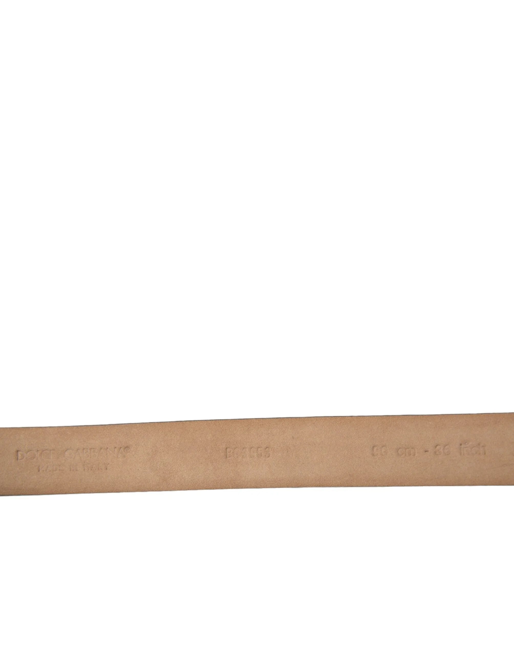 Dolce & Gabbana Dark Brown Leather Silver Metal Buckle Belt - 90 cm / 36 Inches - Belts