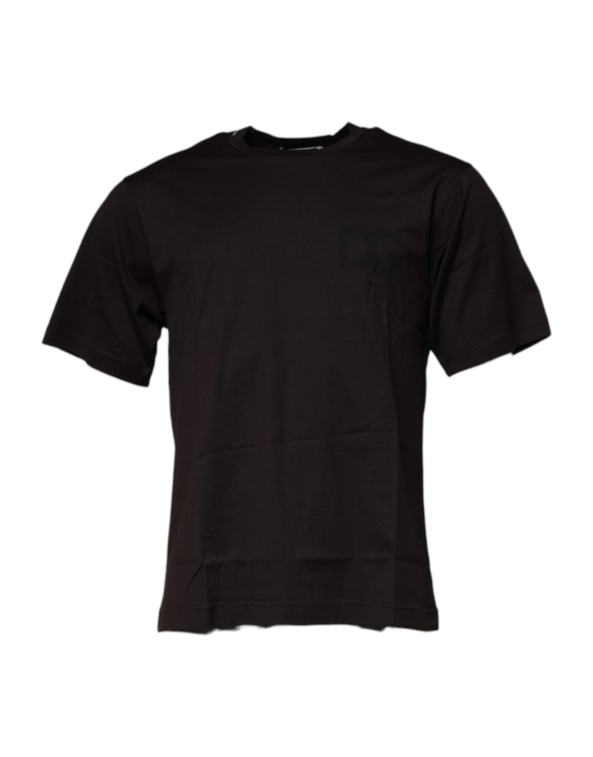 Dolce & Gabbana Dark Brown Logo Cotton Crew Neck T-shirt - IT48 | M - T-Shirts