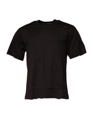 Dolce & Gabbana Dark Brown Logo Cotton Crew Neck T-shirt - IT48 | M - T-Shirts