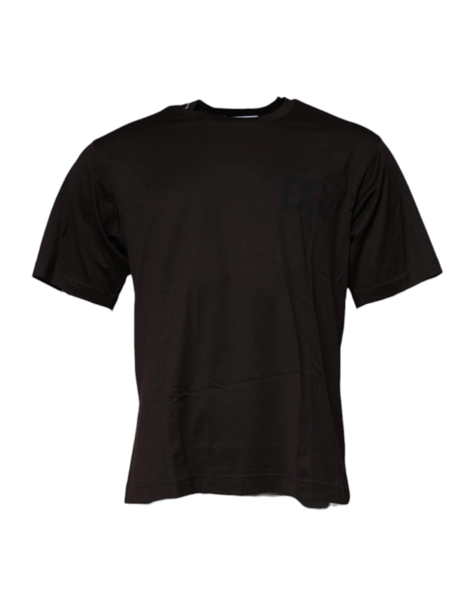 Dolce & Gabbana Dark Brown Logo Cotton Crew Neck T-shirt - IT48 | M - T-Shirts